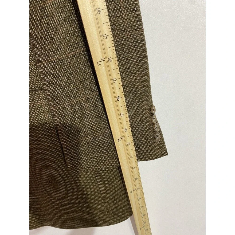 Burberry Blazer‎ Mens 46L Burberry Blue Wool Windowpane Corpcore Office Business